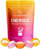 BodyRestore Shower Steamers (Pack of 12) Gifts for Women and Men - Grapefruit, Cocoa Orange & Citrus Essential Oil Scented Aromatherapy Shower Bomb, Morning Boost Shower Tablets Body Restore