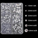 4000pcs Mixed Size Hot Fix Round Crystals Gems Glass Stones Hotfix Flat Back Rhinestones (Clear Crystal) Massive Beads