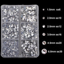 4000pcs Mixed Size Hot Fix Round Crystals Gems Glass Stones Hotfix Flat Back Rhinestones (Clear Crystal) MASSIVE BEADS