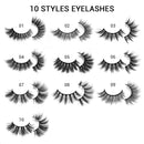 DYSILK 10 Pairs 6D Mink Eyelashes Faux Fluffy Wispy Natural False Eyelashes Long Thick Fake Eyelashes Handmade Reusable Dramatic Eyelashes Pack Makeup Lashes No Glue 10 Styles Mixed DYSILK