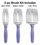 Olivia Garden Finger Brush Scalp-Hugging & Vented Paddle Hair Brush (3-Piece Kit) Olivia Garden