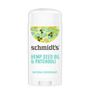 Schmidt's Aluminum Free Natural Deodorant for Women and Men, Hemp Seed Oil & Patchouli for Sensitive Skin with 24 Hour Odor Protection, Vegan, Cruelty Free 3.25 oz Schmidt's Store