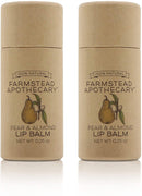 Farmstead Apothecary 100% Natural Lip Balm with Organic Beeswax, Organic Shea Butter & Organic Coconut Oil, Pear & Almond 0.25 oz (Pack of 2) Farmstead Apothecary Store
