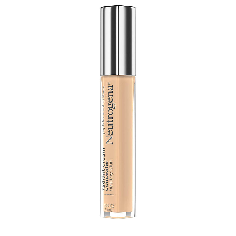 Neutrogena Healthy Skin Radiant Brightening Cream Concealer with Peptides & Vitamin E Antioxidant, Lightweight Perfecting Concealer, Non-Comedogenic, Bisque Light/Medium 02 neutral undertones, 0.24 oz Neutrogena Store