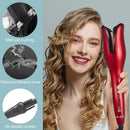 MIUOPUR Automatic Hair Curling Iron with Ceramic Ionic Barrel, Smart Anti-Stuck, Auto Rotating Hair Curling Wand with Temperature Display and Timer, Professional Hair Curler Styling Tool - Red MIUOPUR