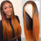 Beauty Forever LT4/30 Ombre Colored Silk Base Fake Scalp Wigs Human Hair Straight Closure Wigs for Women ,Brazilian Remy Hair Wig 150% Density 100% Virgin Human Hair Wig Middle Part 18 Inch Beauty Forever Store