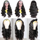 Headband Wig Human Hair Wigs for Black Women Brazilian Body Wave Human Hair Wigs Glueless None Lace Front Wigs Machine Made Headband Wigs 150% Density (24 inches) HEDY