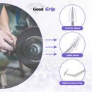 LANKIZ Eyelash Extension Tweezers Set 5 PCS for Volume Lash Extensions Stainless Steel Straight and Curved Tips Eyelash Tweezers for Extensions Isolation Fanning Applicator -Silver LK LANKIZ
