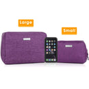 Large Makeup Bag Zipper Pouch Travel Cosmetic Organizer for Women and Girls (Large, Purple) Narwey