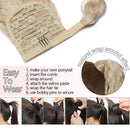 Ponytail Extension Human Hair Wavy Pony Tail Hair Extensions Warp Around Ponytails Clip On Ponytail Remy Hairpieces Blonde Ponytail Clip In Ponytail For Women 22" 95g
