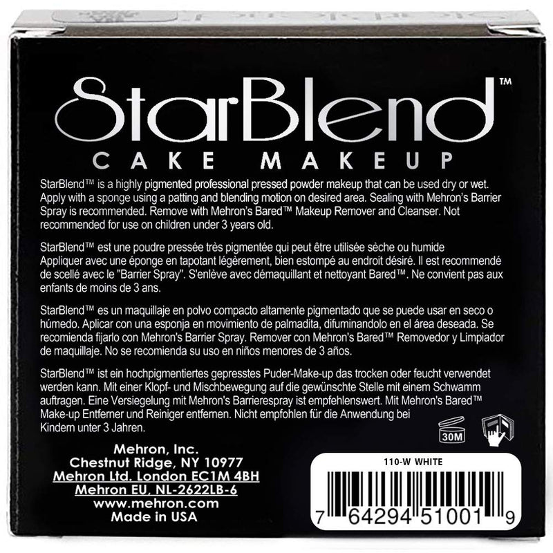 Mehron Makeup StarBlend Cake (2 oz) (White) Mehron