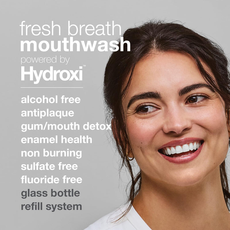 Davids Hydroxi Fresh Breath Mouthwash Starter Kit, Alcohol-Free, Fluoride-Free, Nano-Hydroxyapatite for Remineralizing & Enamel Health, Relieves Dry Mouth, Fresh Mint, 16 fl oz Infinity Warehouse
