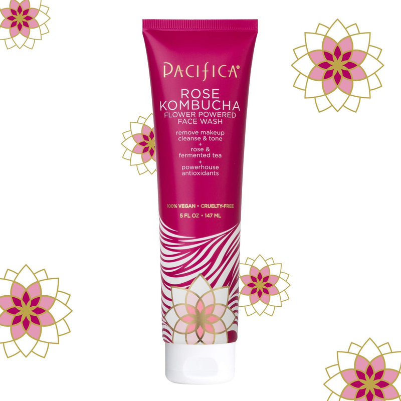 Pacifica Beauty Rose Kombucha Flower Powered Daily Face Cleanesr | For All Skin Types | Rose Tea + Antioxidants | Sulfate and Paraben Free | Vegan and Cruelty Free, 5 Fl Oz (Pack of 2) Pacifica