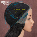 Style Icon 41" Long Wavy Synthetic Wigs Simulated Scalp Lace Front Wigs with Baby Hair Half Hand Tied 130% Density Wigs (1.5"4" Simulated Scalp, 1B) Style Icon Store