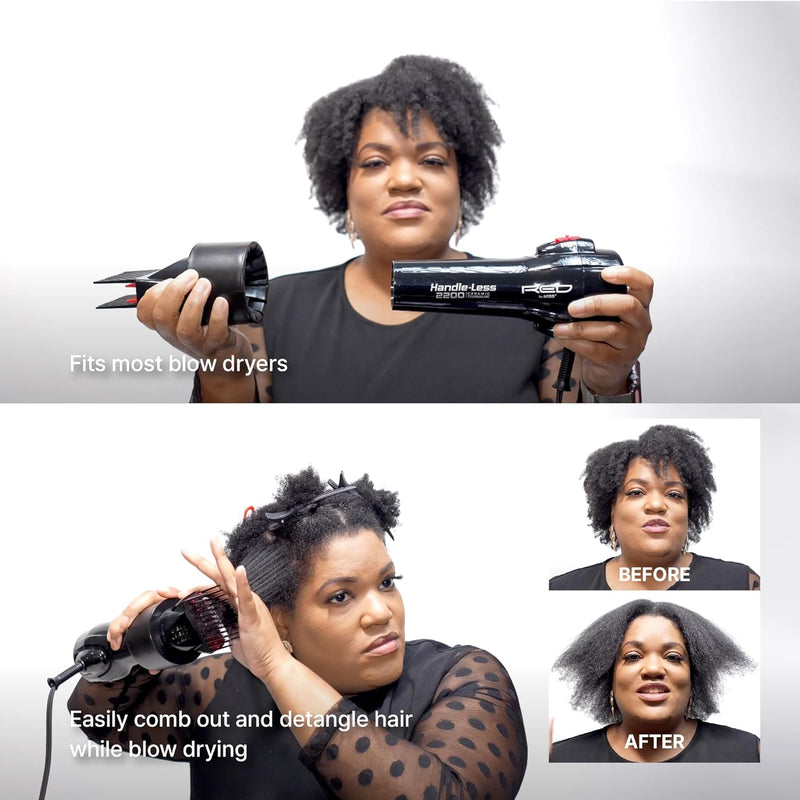 Red by Kiss Universal Detangling Blow Dryer Hair Styling Pik – Compatible with all Hair Dryers Infinity Warehouse