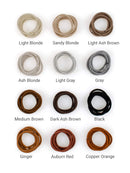 Heliums Black Mini Hair Elastics - 2mm Hair Accessories For Women & Kids - Non-Snag Fabric Bands for Fine Hair - Mini Hair Ties for Small Ponytails, Buns & Braids - Natural Colors & Shades - 48-Pack Heliums