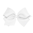 Wee Ones Girl's King Grosgrain Hair Bow on No Slip Clip - White Wee Ones