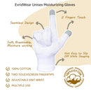 EvridWear Unisex Moisturizing Cotton Gloves with Touchscreen Fingertips for Eczema Beauty Cosmetic Dry Hands Sensitive Irritated Skin Therapy Overnight Bedtime, 6 Pairs, Lightweight-White, S/M Evridwear