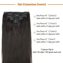 Doores Hair Extensions Clip in Human Hair Dark Brown 18 Inch 120g 7pcs Real Hair Extensions Straight Remy Clip in Human Hair Extensions Thick DOORES Store