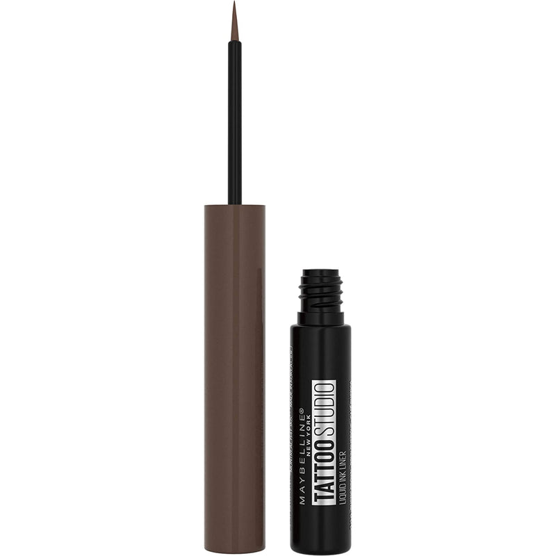 Maybelline TattooStudio Liquid Ink Liner Up To 36HR Wear, Sweat Resistant, Smudge Resistant, No Mess Removal, Longwear Liquid Eyeliner Makeup, Rustic Brown, 0.08 fl; oz. Maybelline New York