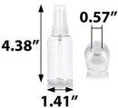 2 oz / 60 ml Clear Plastic PET Boston Round Bottle (BPA Free) with White Treatment Pump (6 pack) JUVITUS
