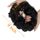 OKHOTY Hair Bun Extensions Messy Curly Hair Scrunchies Hairpieces Synthetic Donut Updo Hair Pieces Scrunchy Scrunchie Hair Bun for Women Girls(1PCS Dark Black) OKHOTY