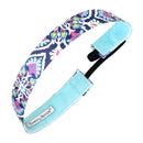 Sweaty Bands Womens Girls Headband - Non-Slip Velvet-Lined Sports Hairband - Fiesta Blue 1-Inch Sweaty Bands