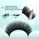 LANKIZ Volume Eyelash Extensions Individual Lashes 0.07mm CC Curl 8-15mm Mixed Easy Fan Volume Lashes Rapid Blooming Self Fanning Lash Extensions LK LANKIZ