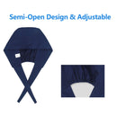 QBA Adjustable Working Cap with Button, 2 PCS, Cotton Working Hat Sweatband, Elastic Bandage Tie Back Hats for Women & Men, One Size (Navy + Teal) QBA