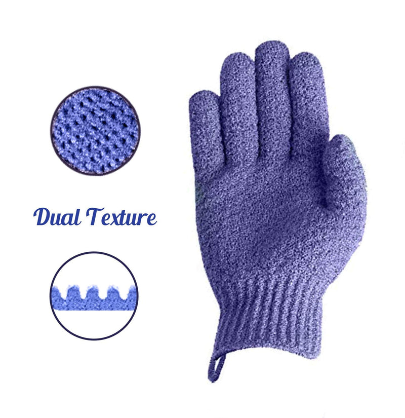 EXCLAIM BEAUTY Exfoliating Gloves Body Scrubber Gloves For Shower, Spa, Massage Shower Gloves Dual Texture Bath Gloves | Dead Skin Remover With Adjustable Straps Exclaim Beauty