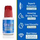 Super Strong Eyelash Extension Glue Sky S+ 5ml - Professional Black Bonding Adhesive for Long Lasting Semi Permanent Individual Lash Extensions - 1-2s Fast Drying / 6-7 Week Retention BEAU LASHES