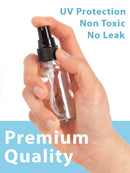 1 oz / 30 ml Clear Glass Boston Round Bottle with Black Treatment Pump (24 Pack) + Funnel JUVITUS Store