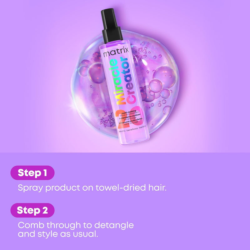 Matrix Miracle Creator Leave-In Conditioner Spray| Moisturizing, Detangling, Frizz Control Treatment| Heat Protectant| Natural, Curly, Damaged Hair| Sulfate Free Infinity Warehouse