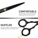 VANELC Hair Cutting Scissors Set 6 Inch, Hair Thinning Scissors, Professional Barber Sharp Hair Scissors and Household Hairdressing Shears Kits Hair Shear Set for Cutting Styling Hair (2pcs, Black) VANELC