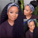 UNice Headband Wig for black Women Human Hair Curly Wig Brazilian Virgin Hair Glueless Non Lace Front Wig 150% Density (20inch) UNICE Store