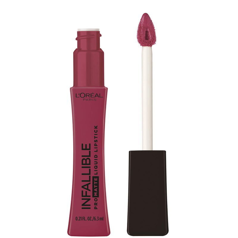 L'Oreal Paris Infallible Pro Matte Liquid Lipstick, Long-Lasting Intense Matte Color, Up to 16HR Wear, highly pigmented, full coverage liquid lipstick, Midnight Mauve, 0.21 fl. oz. L'Oreal Paris
