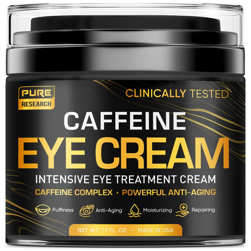 Caffeine Eye Cream For Anti Aging, Dark Circles, Bags, Puffiness. Great Under Eye Skin + Face Tightening, Eye Lift Treatment For Men & Women 1.7oz Infinity Warehouse