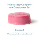 Naples Soap Company, Protein Enriched, 50-75 Use, Solid Hair Conditioner Bar, Eco-Friendly Haircare, Helps Ensure Vibrant, Healthy Hair, All Hair Types, Sunkissed, 1 oz Naples Soap Company Naturally Better Skin Care Store