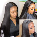 ISEE Hair Lace Front Wigs Straight Hair 13x4 Lace Front Wigs Human Hair with Baby Hair Pre Plucked Bleached Knots 150% Density Remy Brazilian Straight Lace Wigs for Black Women (22inch) ISEE Store