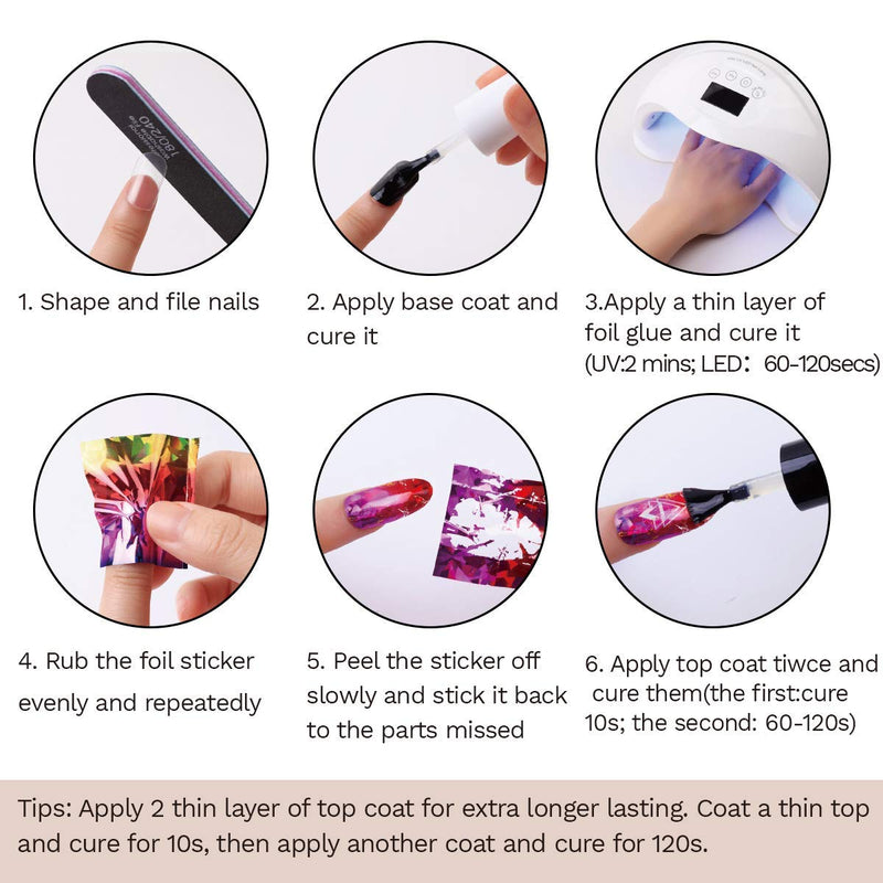 Makartt Nail Foil Nail Art Foil Glue Gel with Starry Sky Star Foil Stickers Set Nail Transfer Tips Foil Nail Art Accessories Manicure DIY 15ML 20PCS(2.5cm100cm) Christmas Sticker Nail Lamp Required Makartt
