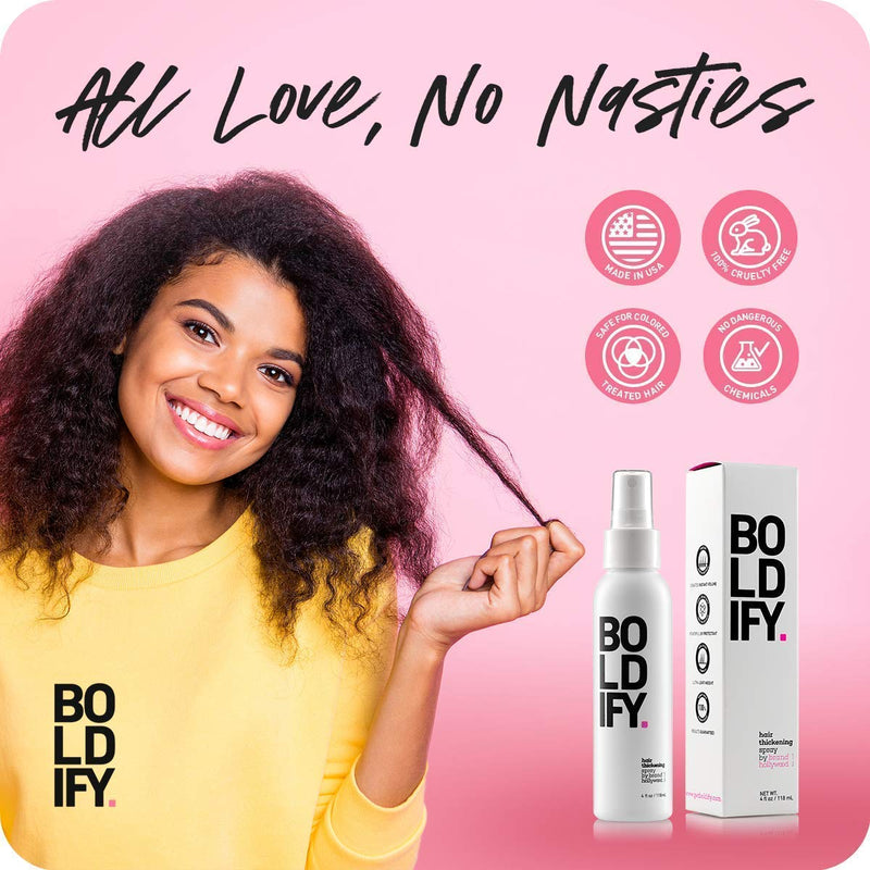 Thickening Spray + Hair Thickening Serum - Boldify Plump & Protect Bundle: Volume, Root Lift, Texture + Instant Thickening, Anti-Breakage Leave-In Conditioner for Strand Retention Boldify