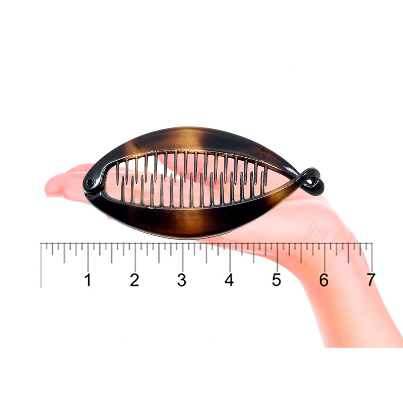Camila Paris CP4 5 inch French Banana Clip Hair Comb, Classic Girls Updo Flexible Ponytail Holder Interlocking Banana Combs, Fashion Durable and Styling Hair Accessories for Women, Made in France Camila