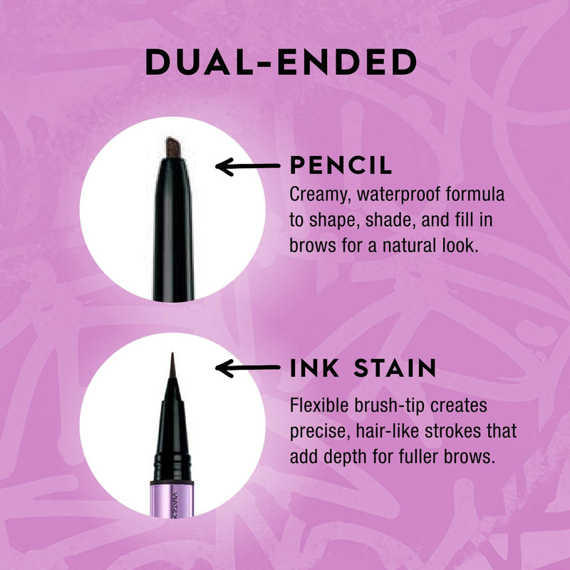 Urban Decay Brow Blade - Waterproof Eyebrow Pencil & Ink Stain - Dual-Ended Pencil Fills and Defines - Brow Tint with the Precision & Definition of Microblading – Dark Drapes URBAN DECAY