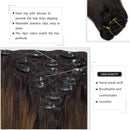 Clip in Hair Extensions Ombre Dark Brown to Chestnut Brown Human Hair Clip in Extensions Real Hair Extensions Balayage Remy Extensions Natural Human Hair Extensions Straight Hair 20inch 7pcs 120g hotbanana
