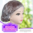 Shower Cap, LEOBRO 100 Pack Clear Plastic Hair Caps, Elastic Bath Caps, Disposable Shower Caps for Women, Home Use, Hair Salon, Hotel, Travel LEOBRO