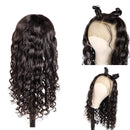 BLY 13x4 Frontal Wigs Loose Deep Wave Lace Front Human Hair Wigs Pre Plucked with Baby Hair 18 Inch Glueless for Black Women 150% Density Natural Black BLY