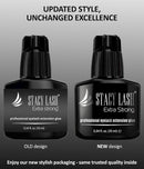 STACY LASH Extra Strong Eyelash Extension Glue (0.34fl.oz / 10ml) / 0.5-1 Sec Dry/Retention – 8 Weeks/Black Adhesive/Lash Tech Supplies + Glue Ring Infinity Warehouse
