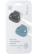 Haven Toothbrush Cover - Fits Electronic and Manual Toothbrushes - Toothbrush Case Holder for Travel - Set of Two Tooth Brush Protectors (Blue and Charcoal Gray) Haven