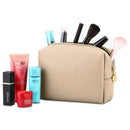 Gonex Small Makeup Bag for Purse PU Vegan Leather Travel Cosmetic Pouch Toiletry Bag for Women Girls Gifts with Gift Box Portable Water-Resistant Daily Storage Organzier Khaki Gonex Store