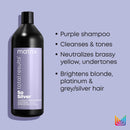 MATRIX Total Results So Silver Color Depositing Purple Shampoo For Neutralizing Yellow Tones | Tones Blonde & Silver Hair | For Color Treated Hair MATRIX